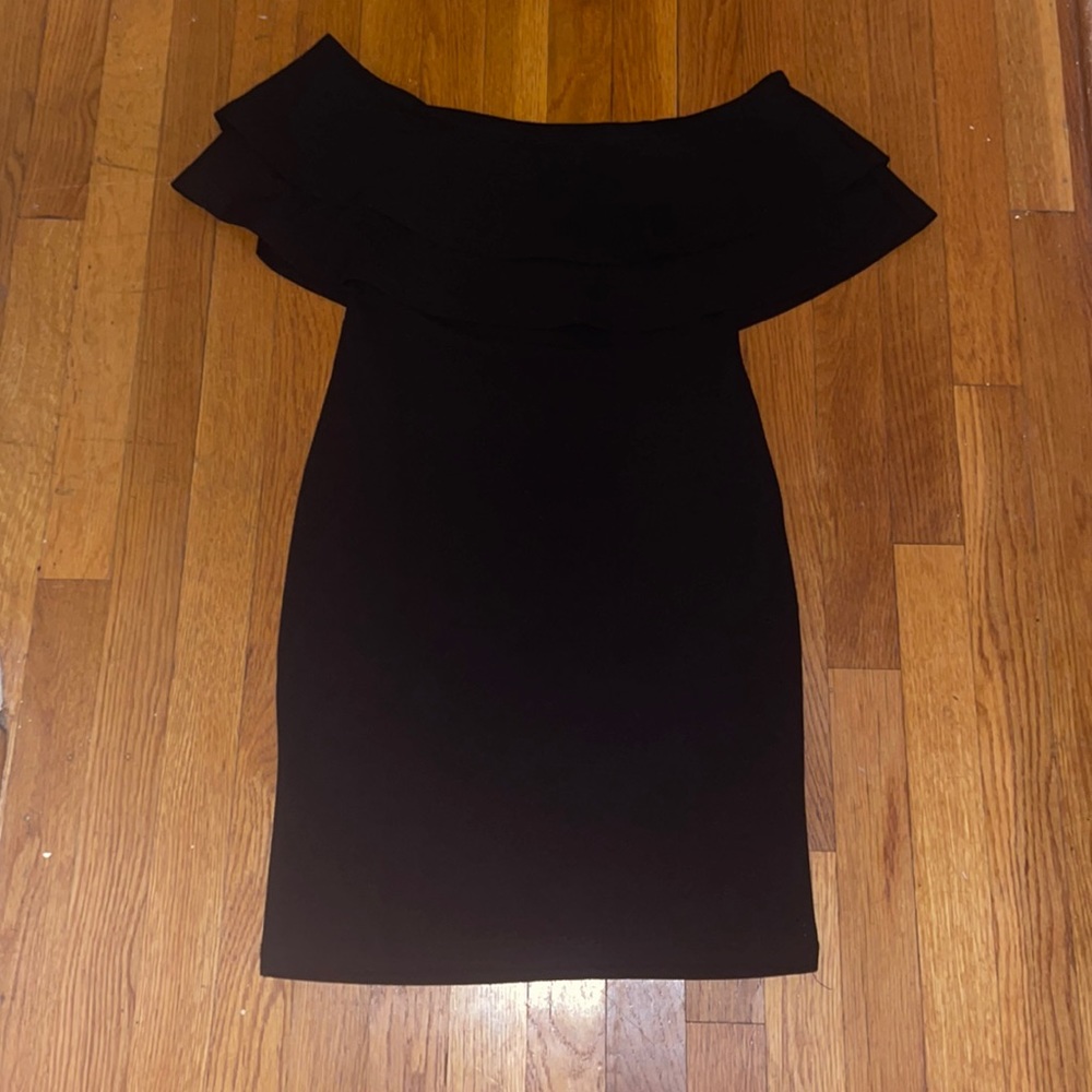 Black Off The Shoulder Mini Bodycon Dress